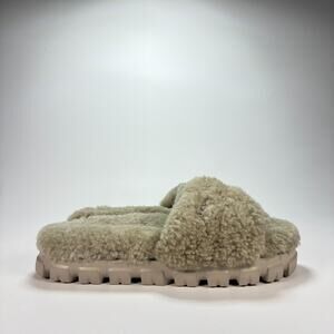 UGG Cozetta Sage Green Comfort Curly Sheepskin Slip On Slippers Women's Size 6